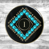 Narcotics Anonymous Clean Time Black Zircon Crystal Anniversary Coin