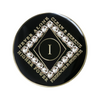 Narcotics Anonymous (NA) Clean Time Coin – Black Diamond Crystal Sobriety Medallion