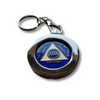 Silver Tone Hinged Key Chain Medallion Holder