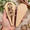 Wooden Embroidery Scissor Case - Handmade Sewing Scissors Storage Box