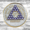 AA Glitter Silver Crystal Tanzanite Sobriety Anniversary Coin