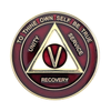 AA Burgundy & Pearl Sobriety Anniversary Coin