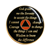 Alcoholics Anonymous Black & Orange Sobriety Anniversary Coin