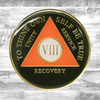 Alcoholics Anonymous Black & Orange Sobriety Anniversary Coin