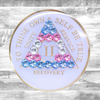 AA Transgender Flag White Crystal Sobriety Anniversary Coin