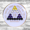 Alcoholics Anonymous (AA) Anniversary Coin – “LGBTQ” White Nonbinary Flag Crystal Sobriety Medallion