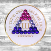 AA Bisexual Flag White Crystal Sobriety Anniversary Coin