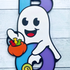 BOO Cut Ghost Halloween Sign - Whimsical Halloween Wall Decor