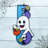 BOO Cut Ghost Halloween Sign - Whimsical Halloween Wall Decor