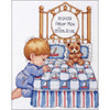 Tobin Baby Bedtime Prayer Boy Birth Sampler Counted Cross Stitch Kit