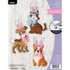 Bucilla Bunny Puppies Felt Applique Ornaments Kit 3/Pkg