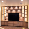 Entertainment Center Built-In with Live Edge Top