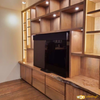 Entertainment Center Built-In with Live Edge Top