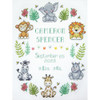 Design Works Counted Cross Stitch Kit | In The Jungle Birth Sampler