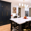 Modern Farmhouse Kitchen Remodel with Black Island & White Shaker Cabinets