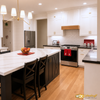 Modern Farmhouse Kitchen Remodel with Black Island & White Shaker Cabinets