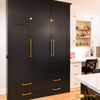 Modern Farmhouse Kitchen Remodel with Black Island & White Shaker Cabinets
