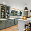 Modern Farmhouse Kitchen with Sage Green Cabinets