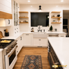 Shaker Style Farmhouse Kitchen with Navy Painted Island