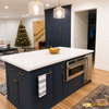 Shaker Style Farmhouse Kitchen with Navy Painted Island