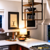 Walnut Kitchen Remodel Modern Design with Floating Metal Shelves