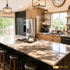 Custom White Oak Kitchen with Dramatic Stone Countertops