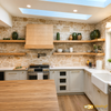 Rustic Farmhouse Kitchen with Stone Accent Walls