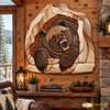 Intarsia Bear Wall Art