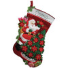 Bucilla Felt Applique Stocking Kit | Santa Poinsettia Tree