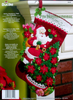 Bucilla Santa Poinsettia Tree Felt Applique Stocking Kit