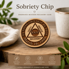 Alcoholics Anonymous Personalized Wooden Coin – Sobriety Anniversary Medallion