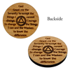 Alcoholics Anonymous (AA) Personalized Wooden Coin – Sobriety Anniversary Medallion Gift