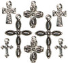 CousinDIY Silver Crosses Metal Charms 8/Pkg
