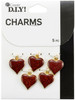 CousinDIY Red Glitter Heart Charms Set 5/Pkg