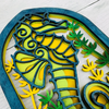 Seahorse Key Holder Wall Plaque – Coastal Beach Wall Decor With Key Hooks