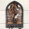 Seahorse Key Holder Wall Plaque – Coastal Beach Wall Decor with Key Hooks