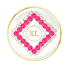 Narcotics Anonymous (NA) Clean Time Coin – White Pink Neon Crystal Sobriety Medallion Gift