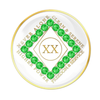 Narcotics Anonymous (NA) Clean Time Coin – White Green Neon Crystal Sobriety Medallion Gift
