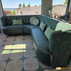 Crescent Banquette Booth – Custom Upholstered Built-In Seating