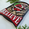 Bigfoot Santa Christmas Wooden Sign - Believe Sasquatch Holiday Decor