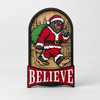 Bigfoot Santa Christmas Wooden Sign - Believe Sasquatch Holiday Decor