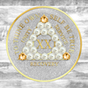 Alcoholics Anonymous (AA) Anniversary Coin – Silver Glitter Gold Crystal Pearl Sobriety Medallion Gift