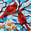 Stained Glass Cardinals Leisure Arts Diamond Art Kit