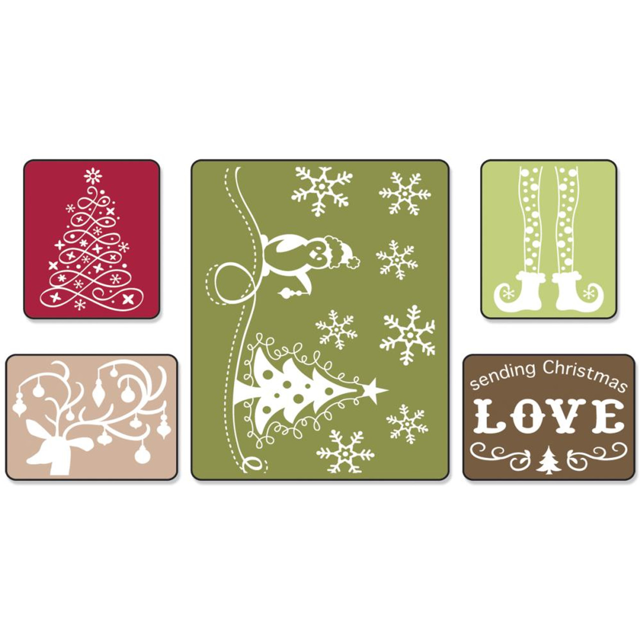 Sizzix Sending Christmas Love Textured Impressions A2 Embossing