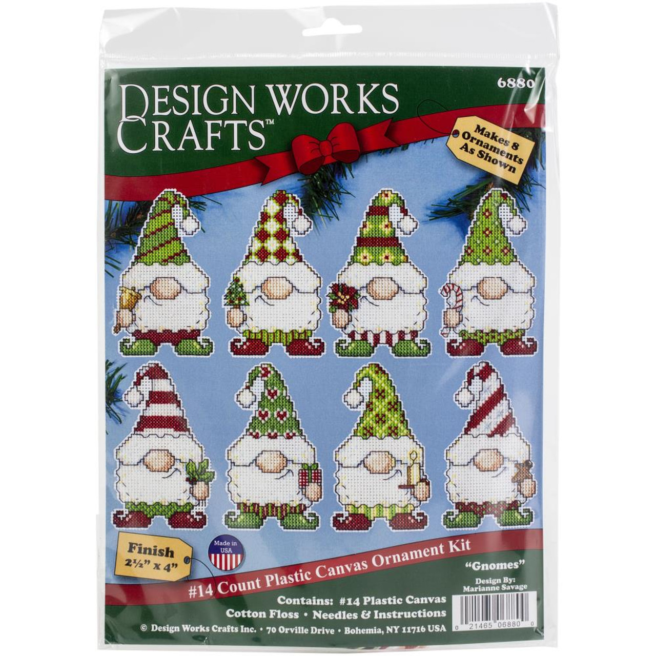 Design Works Crafts Gnomes Counted Cross Stitch Stocking Kit, White