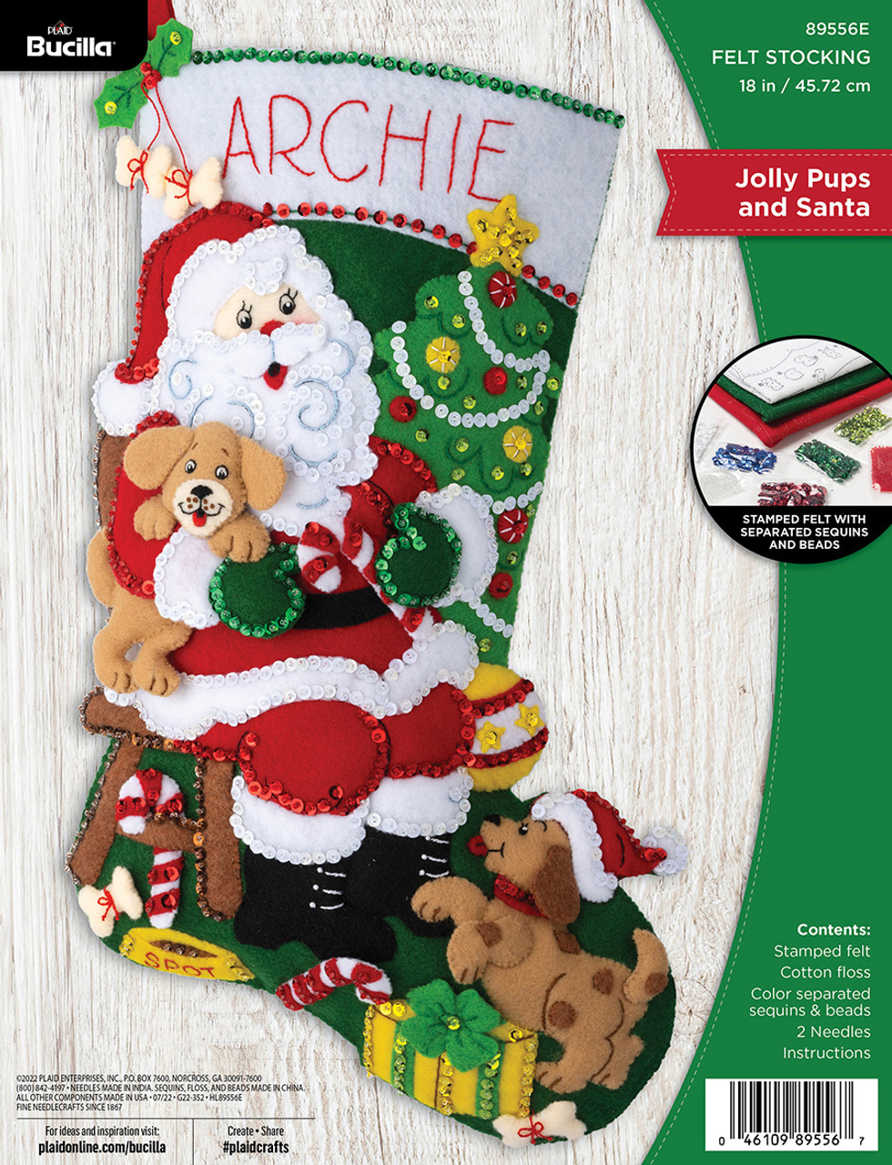  Bucilla Felt Applique Stocking Kit, The Christmas
