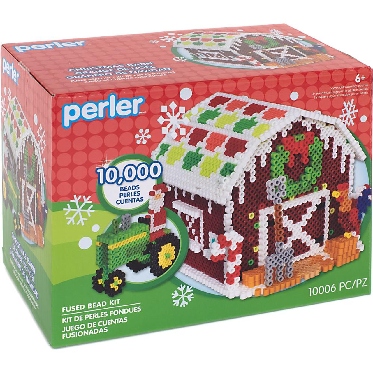 Perler Gingerbread Dog House 3D Christmas Fuse Bead Kit for Kids and Families 10006 Piece