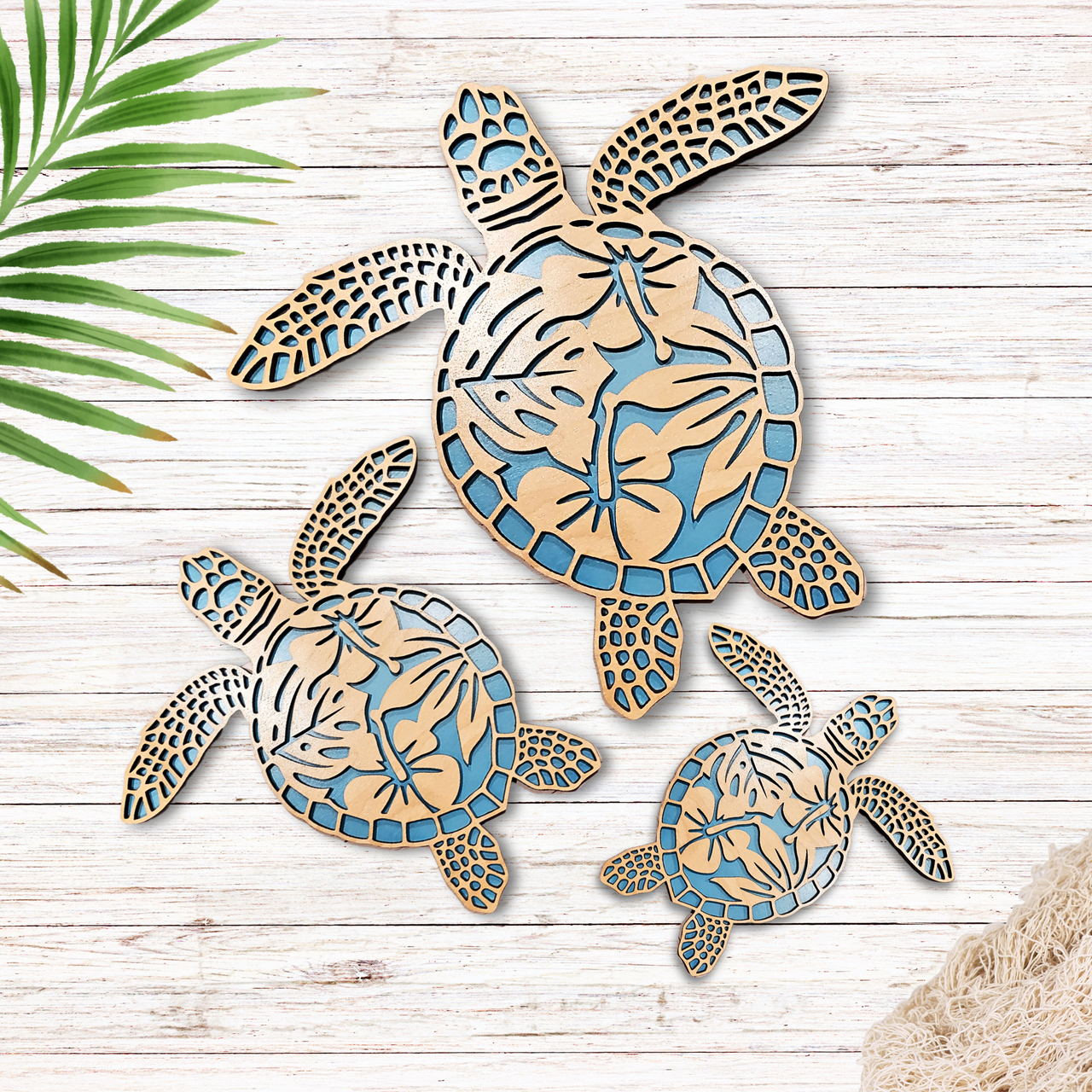 Sea Turtle Stamped Cross Stitch Kits - Needlepoint Counted Cross