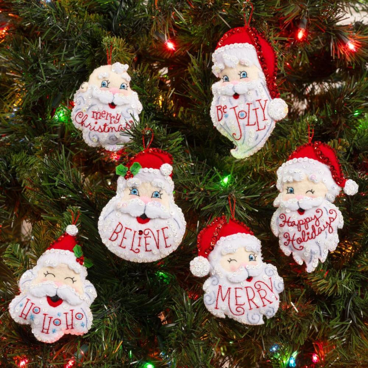 Bucilla Ornament Kit 48786 Mini Heirloom Christmas Figures Makes 6