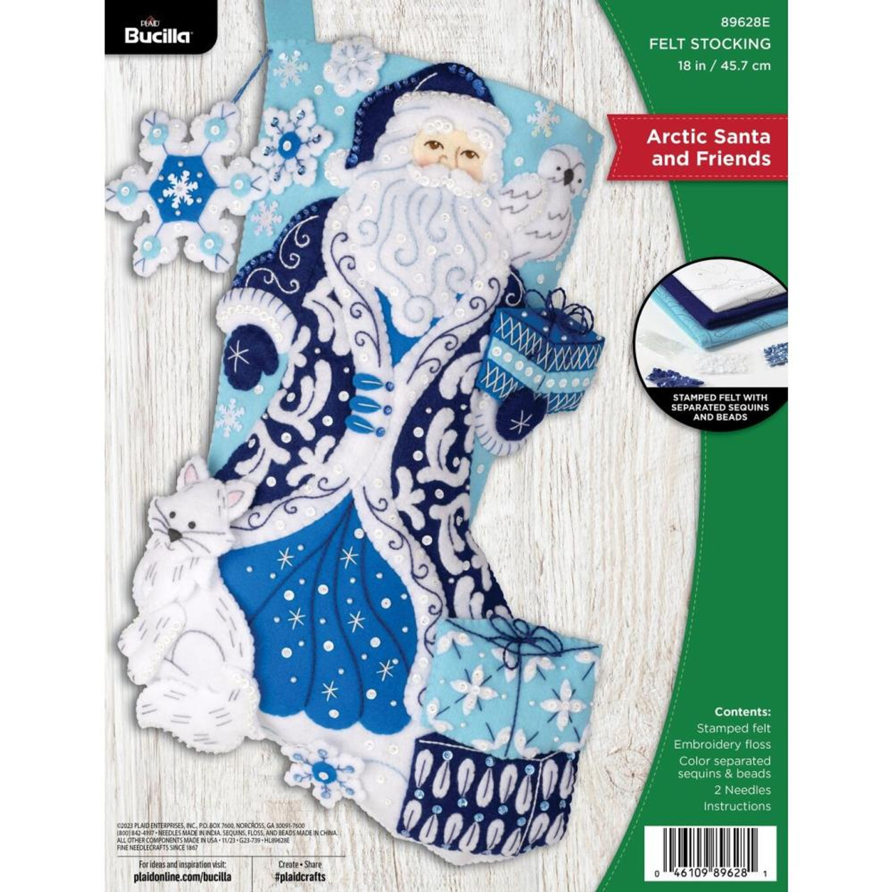 Bucilla Felt Stocking Applique Kit 18 Long-Snow Fun